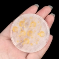 Pink crystal coaster with gold moon and star engraving for home decor - White Crystal Star Moon