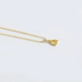 Elegant gold choker necklace with a delicate yellow teardrop gemstone pendant - Yellow (Gold) (XL3412)