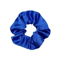 Scrunchie in raso blu reale con texture in seta premium e alta elasticità per capelli - Blu Zaffiro