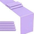 Elegant purple satin table runner shown in both spread and rolled display - Purple / 30cm*275cm