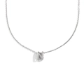 Collier en acier inoxydable argenté avec pendentif lettre N creux au style minimaliste - Lettre N / Acier
