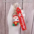 Christmas stocking PVC keychain with red wrist strap and golden buckle, 4.9x3.0cm - Santa Claus-20