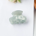 Pale green small resin hair claw clip with pearlescent texture for elegant styling - Cloud Blue
