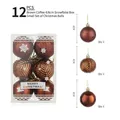 Brown Christmas ball set with glitter snowflake, matte and spiral textures, 12 pieces - 4cm/12PCS / 4cm Coffee Brown Box