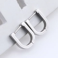 Sleek silver U-shaped geometric huggie earrings in minimalist stainless steel finish - Semi-U 14mm Steel Color