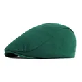 Minimalist dark green knitted beret cap for men and women in a classic vintage style - Adjustable / Dark Green