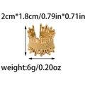 Golden stainless steel hollow leaf ring with unique textured crown design in 2x1.8cm size - One Size / Gold Crown Sun (Adjustable) (R0734-02)
