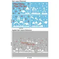White Christmas town snowflake window stickers and red Merry Christmas decals set - Set of 4 Sheets 30*43CM / Red and White