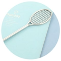 Penna creativa in metallo argentato a forma di racchetta da badminton su un taccuino - 0.5mm / Argento