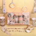 Vintage collection series pink box set with twenty rolls of floral and stamp washi tape - Vintage Journal / 20 Rolls/Box