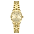 Montre quartz femme classique en acier doré avec lunette sertie de diamants - Boîtier Doré Cadran Doré