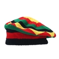 Jamaika-Rasta-Strickbarett mit rot-gelb-grün-schwarzen Streifen für Halloween-Kostüme - M(56-58cm) / Reggae Farbe Wellenmuster Baskenmütze (1#)