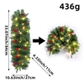 Beleuchtete Weihnachtsguirlande mit Kiefernzapfen, roten Beeren und LED-Lichtern, 84cm - K2-32# 90CM Künstliche Kiefernzapfen LED-Leuchtstil