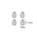 Silver stainless steel shell pendant with 11.3mm and 8mm size markings for DIY jewelry - Steel Color Shell-515