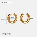 Minimalistische 4mm dikke oorringen van 18k verguld roestvrij staal inclusief afmetingen - Gouden Gladde Ring