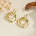 Orecchini vintage geometrici dorati con perno in argento S925 su legno naturale - Con Perno in Argento S925 / Trapezio Irregolare / Oro