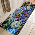 Psychadelic feline and jellyfish print flannel non-slip indoor absorbent floor mat - 40x60cm / Style 1-Feline and Jellyfish Psychedelic Design