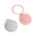 Spazzola pieghevole portatile con specchio in motivi marmo grigio e rosa - Grigio Marmo