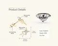 Orecchini a perno a stella in argento 925 con moissanite e placcatura oro 18K - 0,05ct+0,05ct / Oro