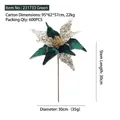 Dark green velvet 30cm artificial poinsettia flower with golden glitter edges - Green Style C (30cm Diameter)
