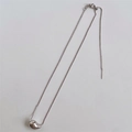 Detailed view of silver teardrop pendant with adjustable box chain and mirror finish - Universal Chain / Silver