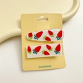 Barrettes transparentes scintillantes à motif carotte sur carte d'affichage jaune - Carotte / Paire de Barrettes Carotte