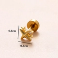 Goldener Stern-Ohrknorpelstecker mit Zirkon und Schraubverschluss, 0,6cm x 0,5cm - Stern / Gold 5#
