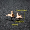 Rose gold reindeer stud earrings in stainless steel showing size and weight specs - Running Deer Shape (088 Rose Gold)