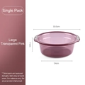 Large translucent pink plastic basin with anti-slip handles for home and bathroom use - Large Transparent Pink