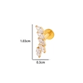 F136 titanium gouden oorknopje met marquise zirkonia in gebogen bladontwerp - 6# Stijl (Gebogen Blad) / Goud