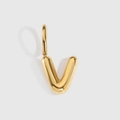 14K gold plated bubble letter V pendant for DIY jewelry necklace and bracelet making - Letter V / Gold