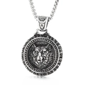 Pendente testa di lupo punk vintage in acciaio inossidabile con finitura argento antico - Solo Ciondolo Lupo (KP99700-KJX)