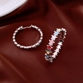 Chic silver hoop earrings with multi-colored enamel stars for a stylish festive look - 53# Silver - Colorful Five-pointed Stars (Silver Earring Post)