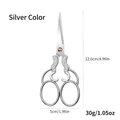 Forbici da ricamo vintage in acciaio inossidabile argento motivo gru da 12,6cm - Stile Zucca Fiore di Prugno / Argento / 1 Pezzo (Sacchetto OPP)
