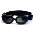 Black UV protection pet goggles with adjustable elastic strap for small dogs and cats - Black
