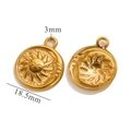 Golden stainless steel sun and moon celestial charms for DIY necklace making 18.5mm - Gold Round Astrology Sun Moon Style J