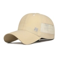 Khaki breathable mesh baseball cap with Good Luck deer embroidery for outdoor sun protection - Adjustable / Khaki