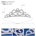 Cerchietto corona da principessa argento con strass e dettagli a forma di cuore - Stile Struttura Geometrica (TS-J3284S)