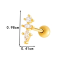 Gold butterfly geometric steel cartilage piercing with micro-pave zircons and screw back - Geometric Droplet Style (0197-6#) / Gold