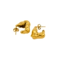 Orecchini dorati in acciaio inossidabile dal design irregolare stile lava moderna - Oro