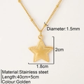 Golden stainless steel necklace featuring a 1.8cm starfish pendant on 40cm chain - Star