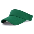 Dark green sun visor hat for running featuring twill fabric and wide brim protection - One Size / Green