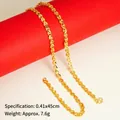Gold plated necklace with hollow heart chain links and S-hook clasp 45cm 7.6g - Double-sided Heart Link Chain