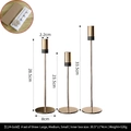 Three-piece black and gold iron candlestick set in small, medium, and large sizes - Large, Medium and Small Combination (423/3) / Gold