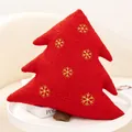 Christmas tree plush pillow in red sherpa fabric with gold snowflake embroidery - Red Christmas Tree / 40CM