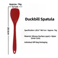 Spatola per insalata rossa in silicone con anima in nylon, utensile da forno, 28,6 cm - Spatola a Becco d'Anatra / Rosso Solido
