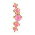 Vergulde roestvrijstalen kraakbeen piercing met vijf roze opaalstenen - 1.2*6*3mm / Goud - Roze Opaal