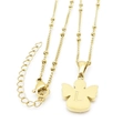 Collana angelo d'oro con lettera L incisa su catena a sfere in acciaio inox - Lettera L (KN196924-K)