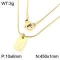 18K vergulde roestvrijstalen slangenketting met rechthoekige letter R hanger ketting - Gouden Letter R (KN293444-Z)
