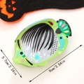 Pinza per capelli a pesce tropicale verde lime con strisce nere e pinne multicolore - Stile B-Lisca di Pesce Verde
